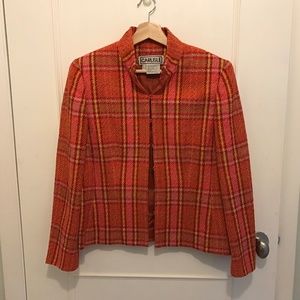 Carlisle Tweed Jacket Vibrant Pink and Orange